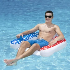 Poolmaster 85593 Patriotic American Stars Paradise Lounge Chair Floats Adults