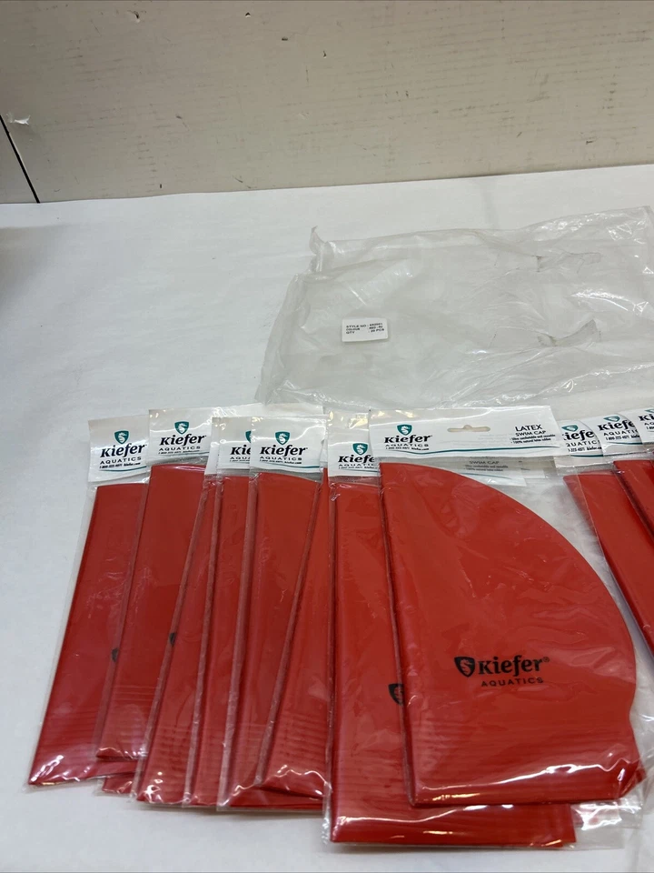 Lote de 20 gorras de baño KIEFER Superflex látex ROJO Foto 2 de 4