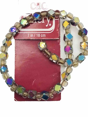 Crystal Rainbow 4mm Diamond Cut Beads Bead Landing 1 Strand
