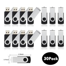 30PCS USB 2.0 Flash Drive Thumb Drive Swivel Memory Sticks 2G 4G 8G 16G 32G 64G