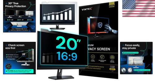 20-Inch Computer Privacy Screen Filter for Widescreen Monitors - Anti-Glare - Picture 2 of 11