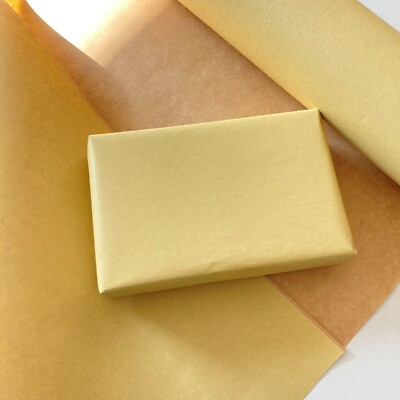 Geschenkpapier Zitronengelb 50 cm breit umweltfreundlich, 100% recyceltes Kraftpapier |
