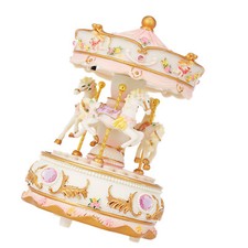 Carousel Clockwork Box Colorful Merry-go-round Musical Box P6Y1