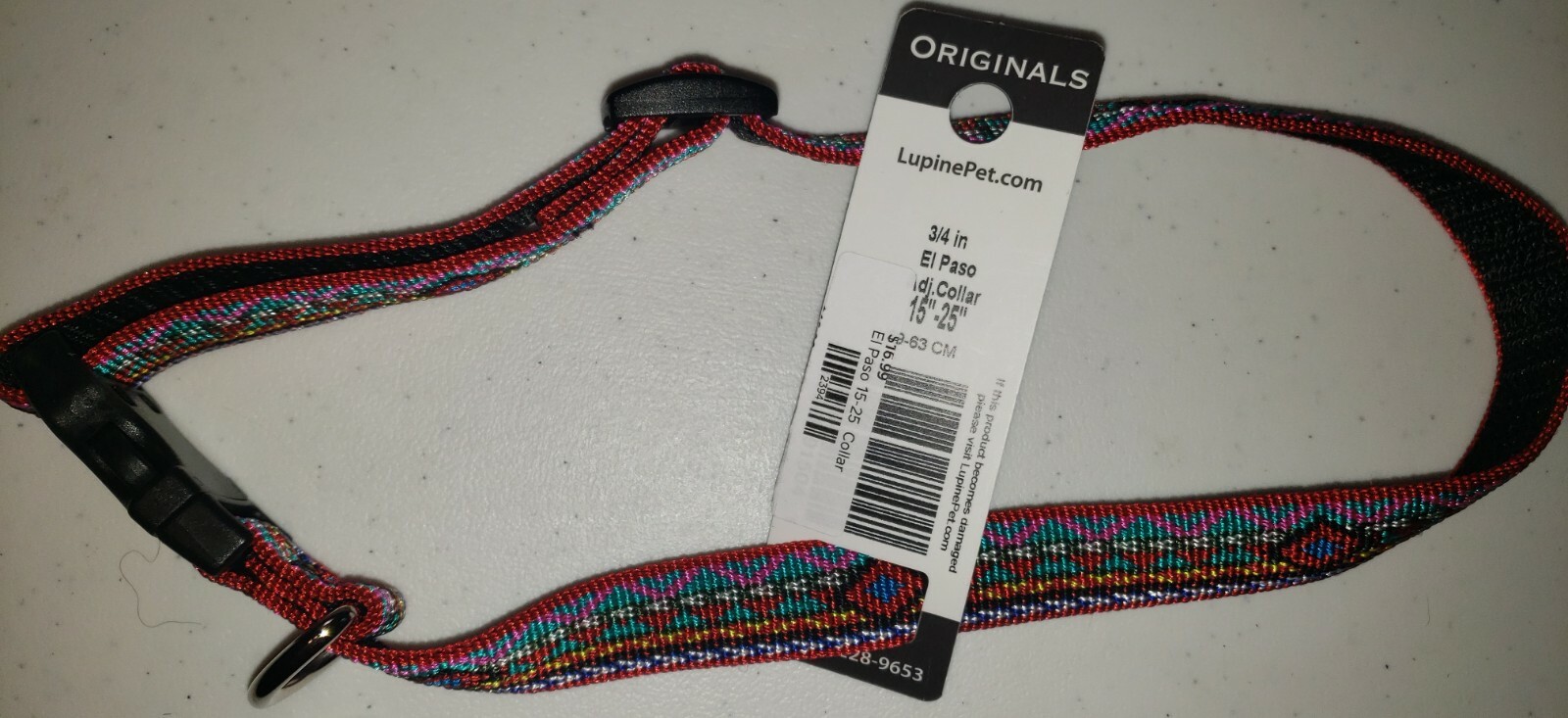 Lupine Pet Adjustable Dog Collar Large 15"25", El Paso, Muddy Paws