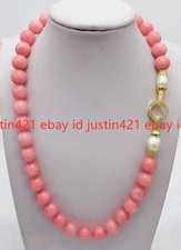 Genuine 6/8/10/12mm Pink Rhodochrosite Round Beads Gemstone Necklace 16-28" AAA