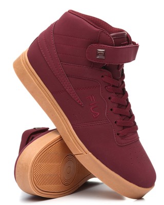 burgundy fila sneakers