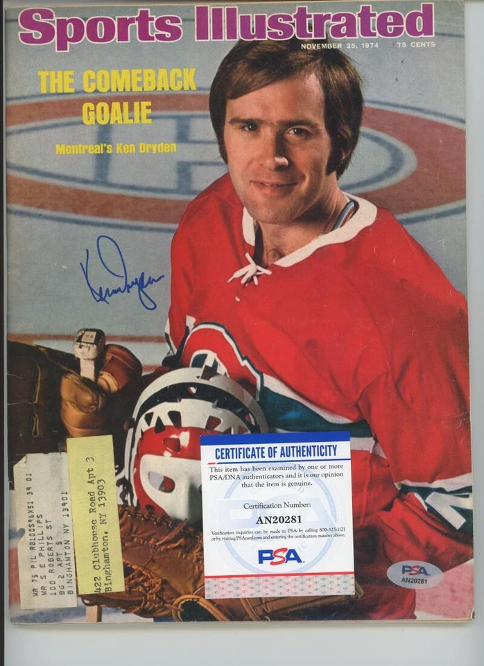 Ken Dryden Signed Sports Illustrated SI Magazine November 25, 1974 PSA/DNA auto - Image 2 of 2