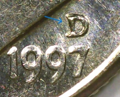 RPM/DDO 1997 Roosevelt Dime Error Double Die Obverse / Filled Die Obverse