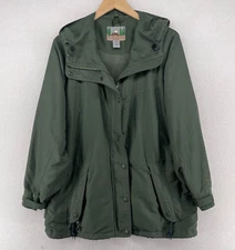 EMS EASTERN MOUNTAIN SPORTS Jacket Womens S Windbreaker Hoodie Full Zip Green