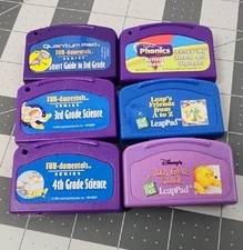 Lot 6 Leap Frog Learning Game Cartridges Reading Fun-damentals Phonics Science