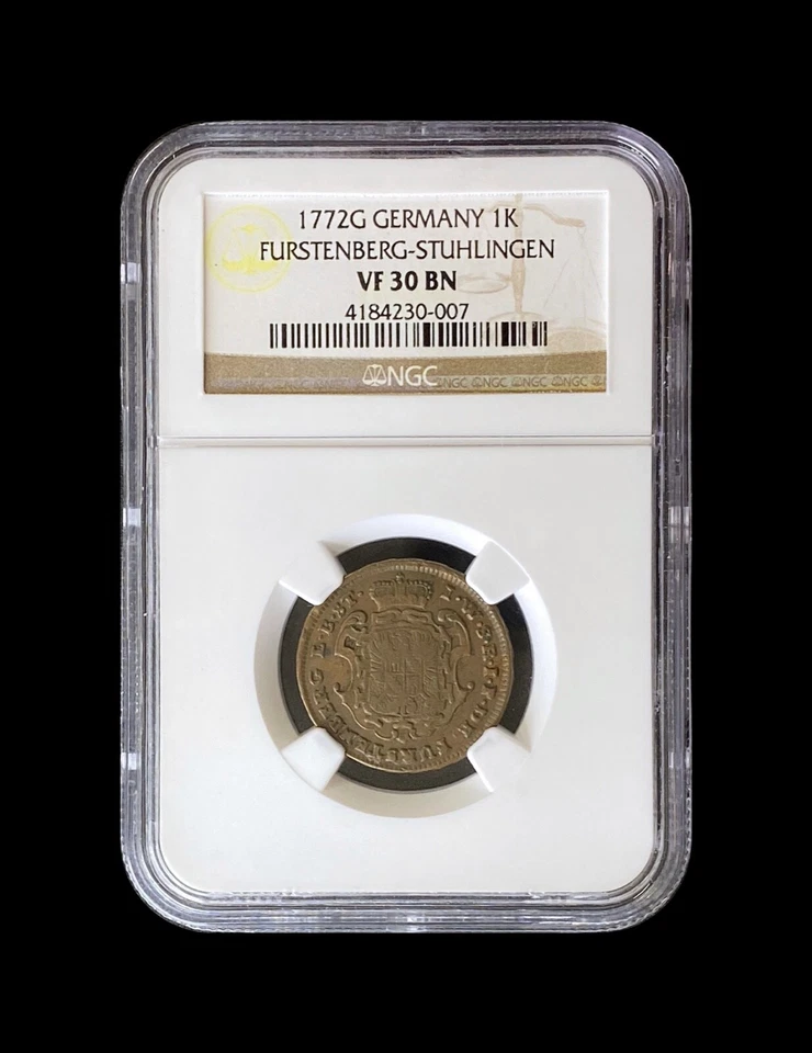 GERMANY. 1772, 1 Kreuzer, G - NGC VF30 - Top Pop 🥇 Furstenberg-Stuhlingen - Image 2 of 4