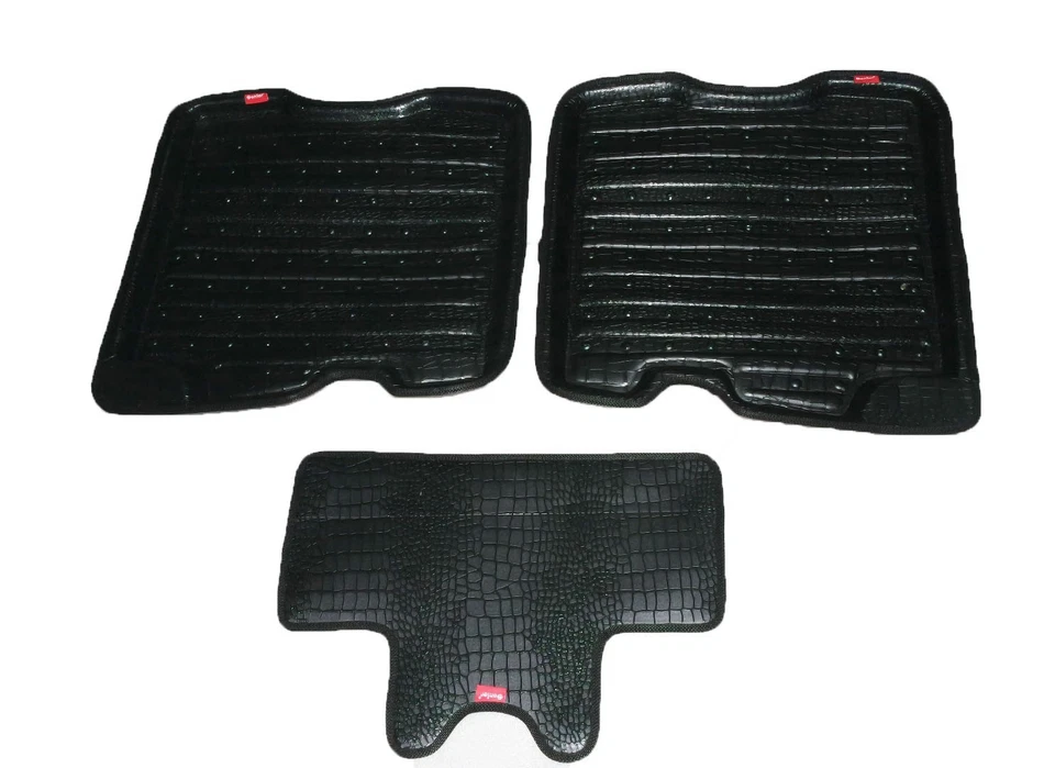 全新前后地毯脚垫套装 黑色 适用于福特 Figo 汽车 S2u — 第 2/4 张图片