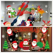 Christmas Static Cling Glass Stickers No Glue Window glass Mural Decal Decor SPW