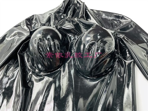 Catsuit de látex bolsillo G taza (2000 g) pecho de silicona cremallera trasera travesti 0,4 - Imagen 8 de 9