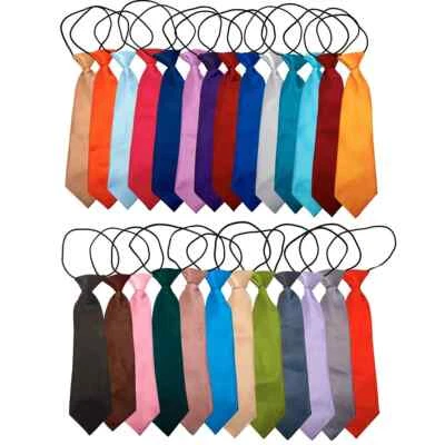 BONNIN Elastische Satin-Krawatte für Jungen für Hochzeit Abschlussball Taufe Kinder Kinder Krawatten