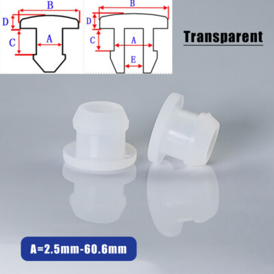 2.5-60.6mm Transparent Snap-on Hole Plug Silicone Rubber Blanking End Caps Seal
