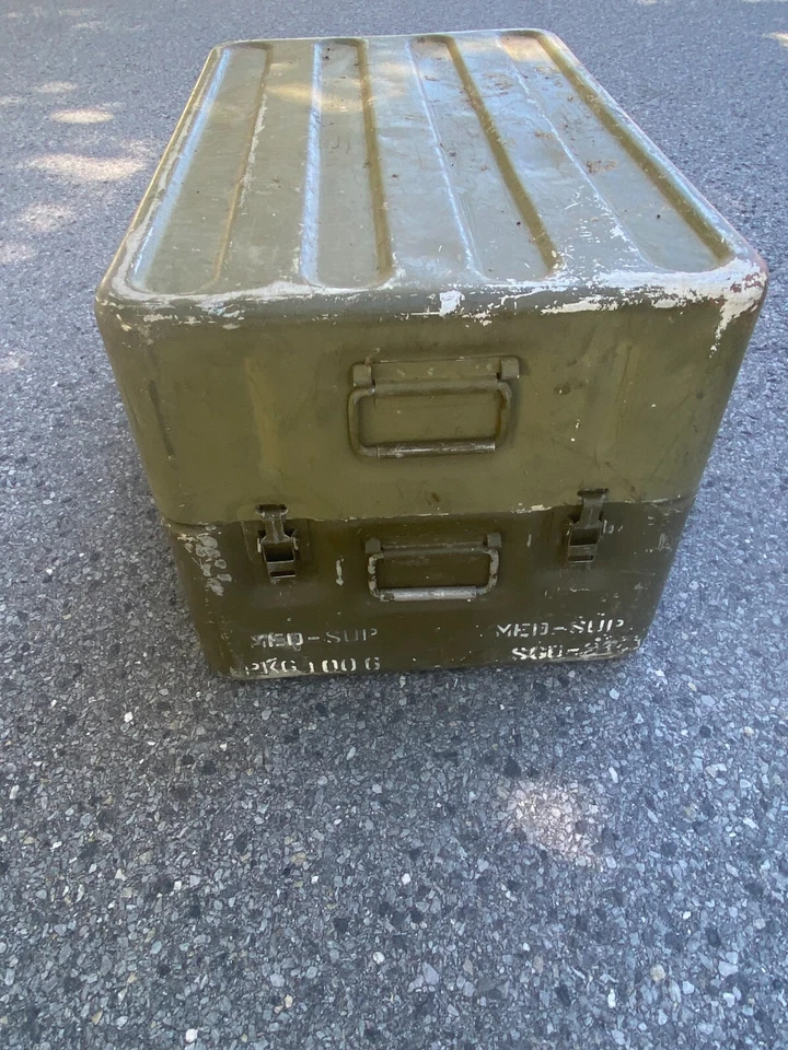 31x18x18 ALUMINUM Military Medical Supply Box Case Storage Survival Medchest - Image 2 of 4