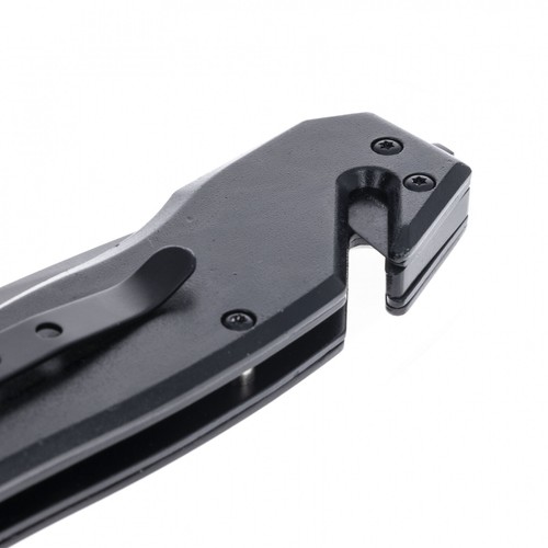 ASR Outdoor 8.25 Inch Rescue Knife with Belt Clip Seat Belt Cutter - Black - Picture 8 of 9