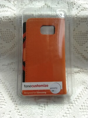 Samsung Galaxy S6 Handyhülle Orange Luxury Flip Wallet Schutzhülle