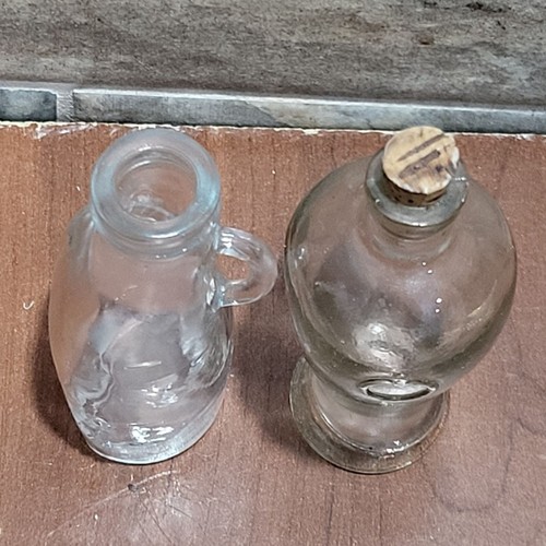Vintage Urinal Clear Glass and Potion Bottle with Stopper Set of 2 - Picture 5 of 10