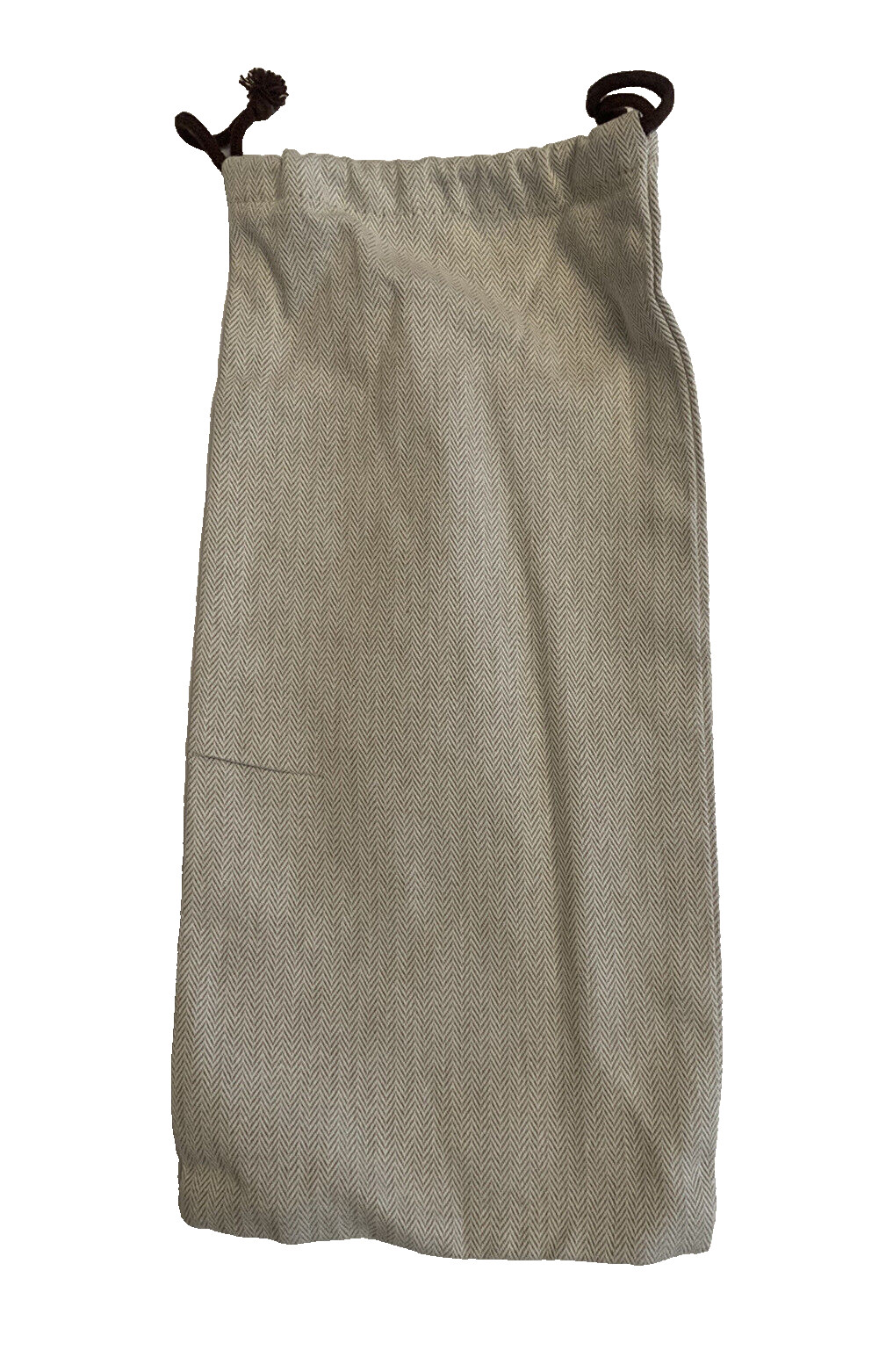 Authentic Hermes Herringbone Tweed Brown  Drawstr… - image 2