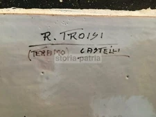 ABRUZZO_TERAMO_CASTELLI_TROISI_CERAMICA DECORATIVA_ARTISTICA VEDUTA_BIMBO E CANE