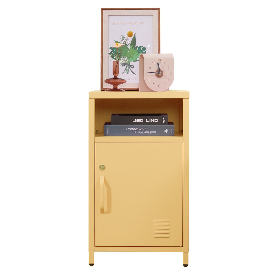 Night Table Lockable End Table Coffee Table Metal Locker Bedside ...