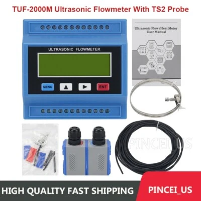 MARKENLOS TUF-2000M Ultrasonic Flowmeter Digital Ultrasonic Water Flow Meter + TS2 Probe