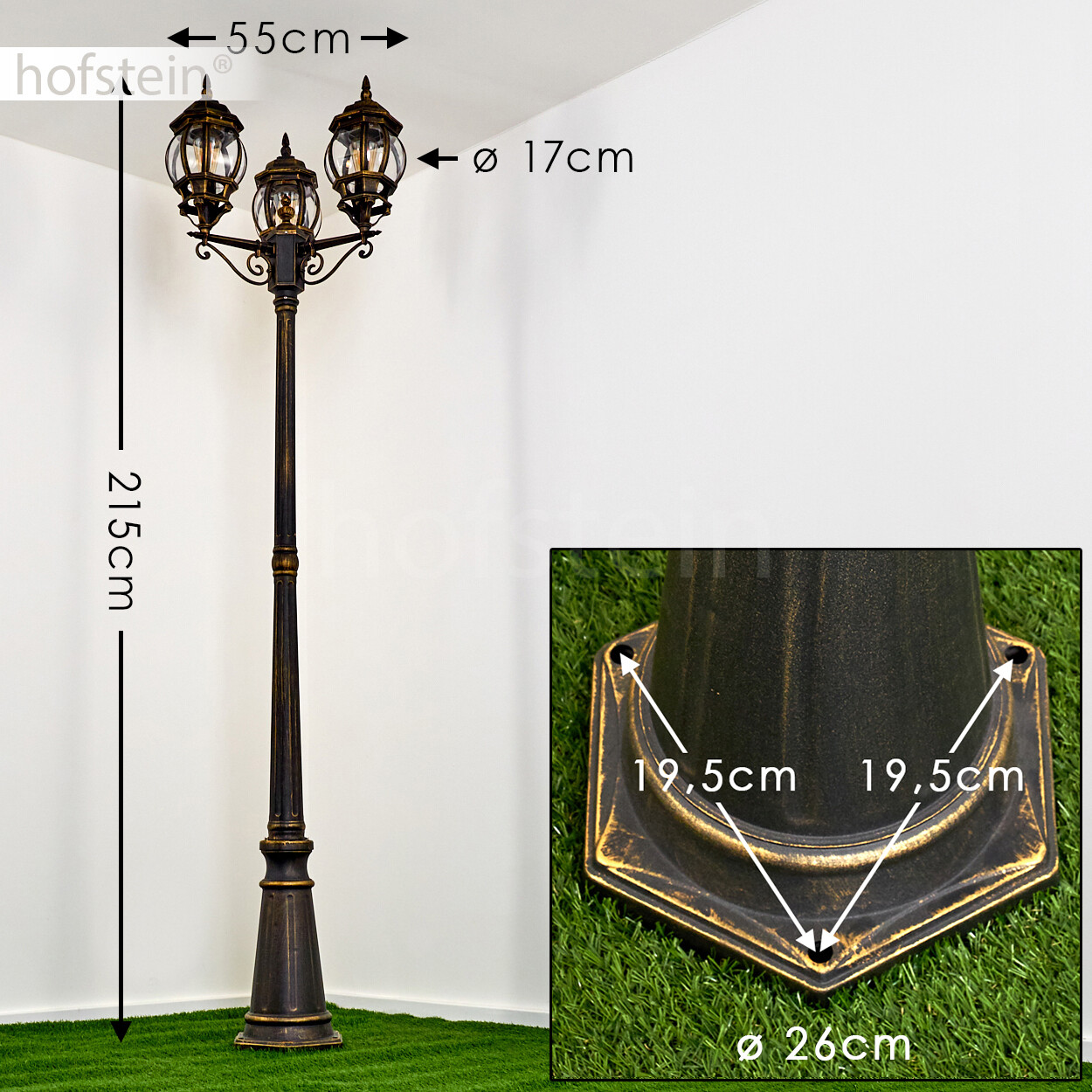 Lampade da terra da esterno marrone e oro foto 2