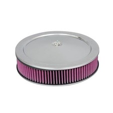 Summit Racing Chrome Air Cleaner With Reusable Filter 14 Dia Round 239431