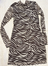 Noisy May Damen Abendkleid kurz Zebra schwarz...