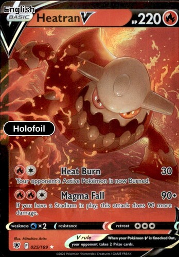 Holo Heatran V - 025/189 - SWSH10: Astral Radiance NM