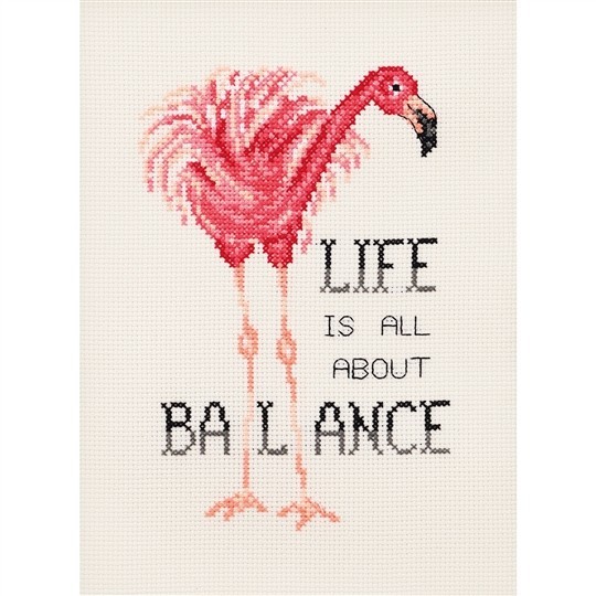 Permin Cross Stitch Kit - Flamingo - Life is all about Balance