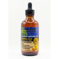 Jamaican Mango Lime 100 Natural Black Castor Oil 4oz Vitamin A/D/E