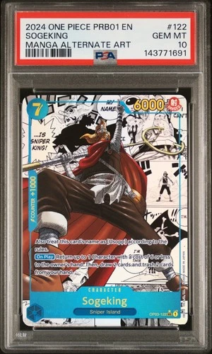 Sogeking PSA 10 - OP03-122 - Manga Alt Art - PRB Premium Booster - One Piece TCG