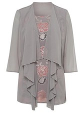 2 in 1-Bluse  grau-rosa NEUWERTIG