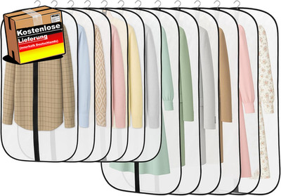 Kleidersack Wasserfest durchsichtig mit Reißverschluss für Anzug Hemd Mantel Set