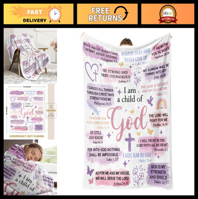 Baptism Gifts for Girls - Inspirational Child of God Blanket, Christian Gifts, C