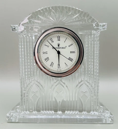 Waterford Westminster Lead Crystal Large Mantel Clock New Without Box