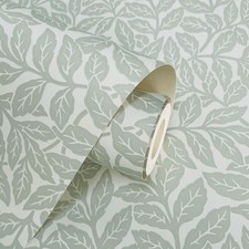 ARCHIVES ASH BRANCH WALLPAPER LIGHT MOSS GREEN - CROWN M1179 LEAVES