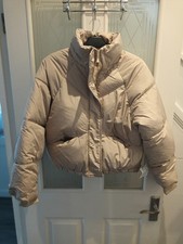 Top Shop Women's Beige Zipper Bomber Jacket