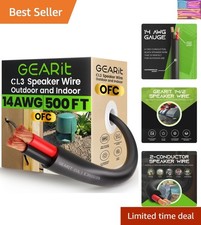 14/2 Speaker Wire 500 Feet 14AWG Gauge - Outdoor Direct Burial in Ground/in W...