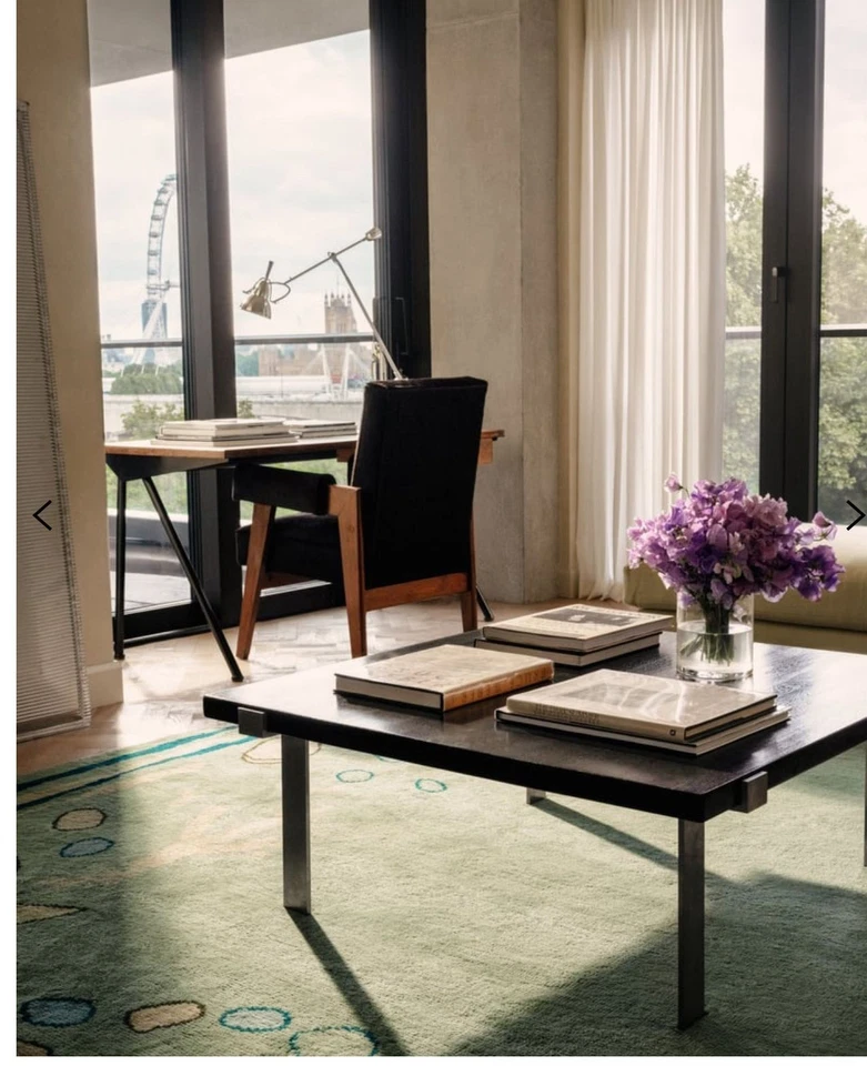 Hand Tufted Abstract Rug | Modern Pastel Blue & Green Animal Print Carpet - Image 4 of 4