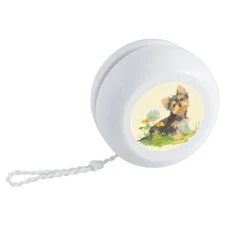 'Cute Yorkshire Terrier Puppy with Flowers' Retro Style Yo-Yo (YY00046197)
