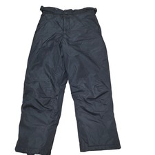 London Fog Boys Black Ski Snow Pants M 10 12 Water Resistant Insulated