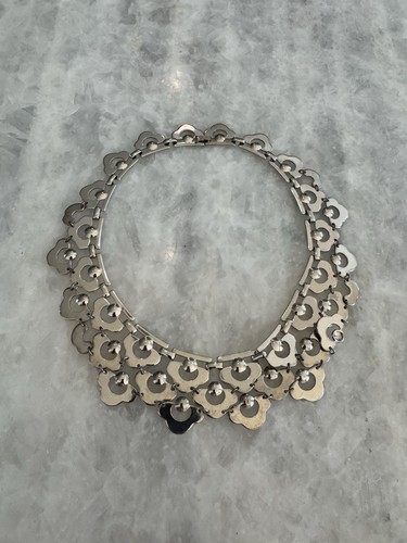 Stella Dot Alexandria Silver Tone Bib Statement Necklace