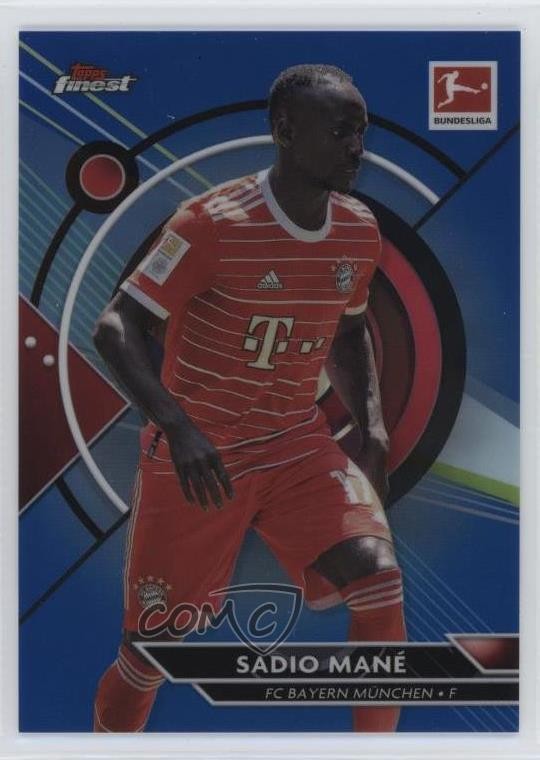 2022-23 Topps Finest Bundesliga Blue Refractor 135/150 Sadio Mane Mané #118 p6a