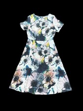 NWT Style London Womans Dress Size S Floral Pin Up Retro Flare Shimmery 