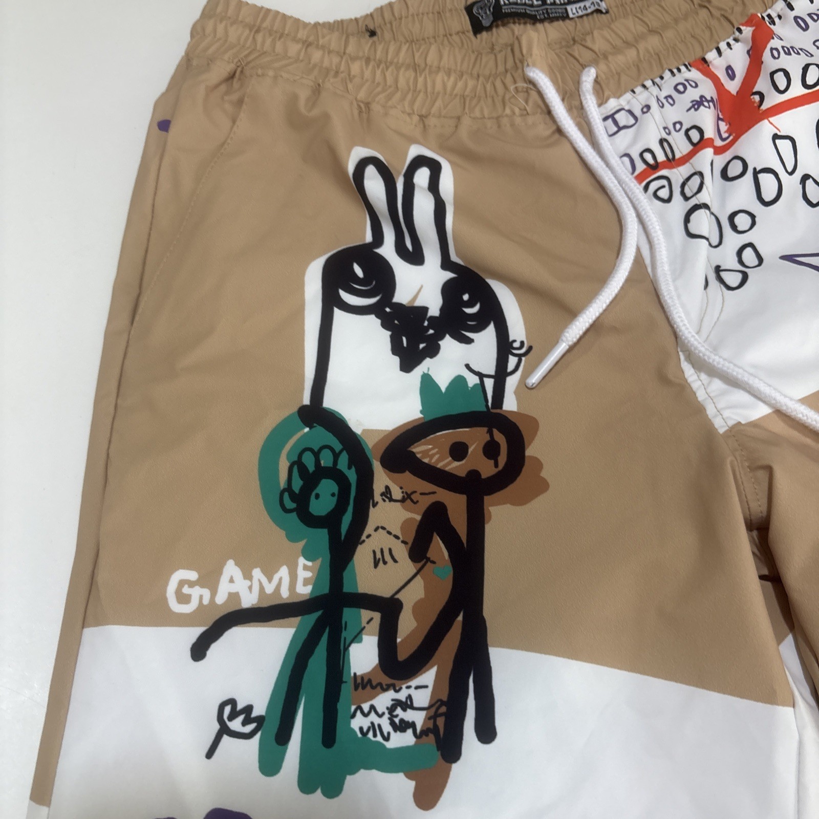Rebel Minds Shorts Boys Size L 14/16 Graphic With Zip Pockets Elastic Waist image 4