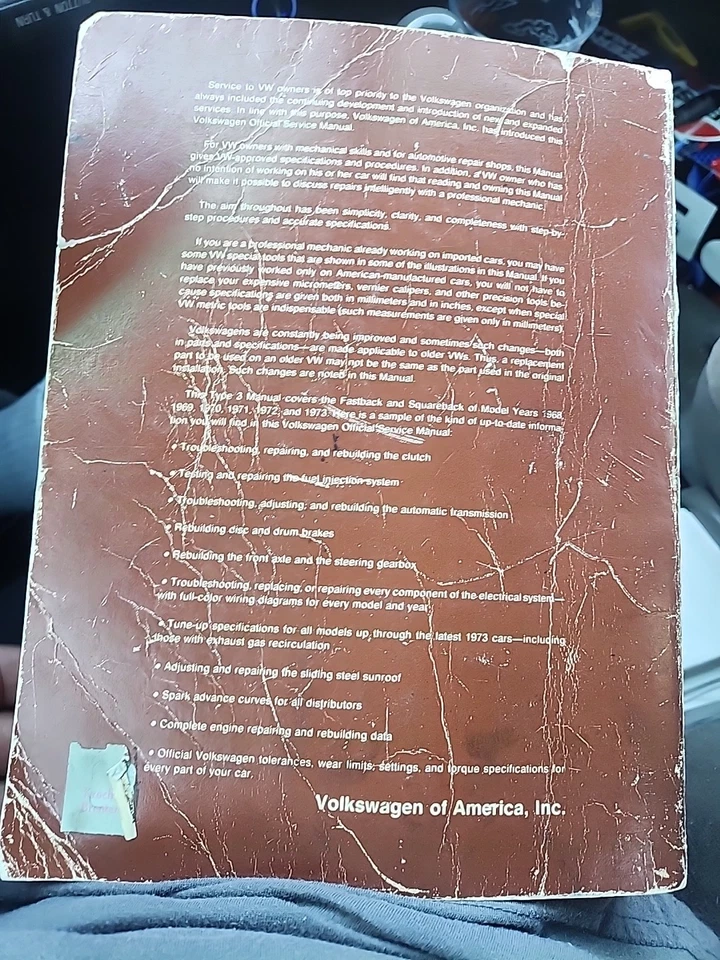 Manual de Servicio Oficial Volkswagen Tipo 3 Fastback y Squareback 1968-1973. Foto 2 de 4